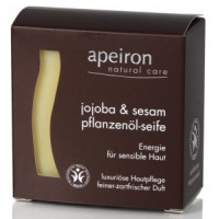 Mydło z jojobą i sezamem - energia dla wrażliwej skóry - delikatny, świeży zapach, 100 g, Apeiron