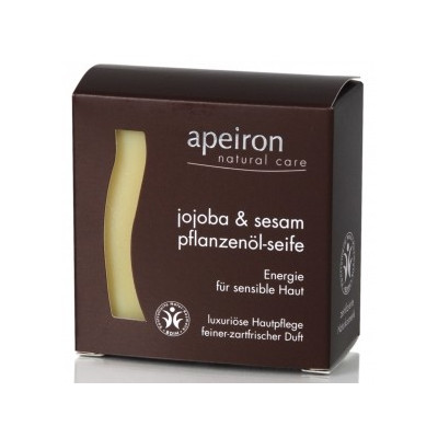 Mydło z jojobą i sezamem - energia dla wrażliwej skóry - delikatny, świeży zapach, 100 g, Apeiron