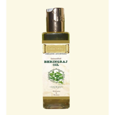 Olejek ziołowy Bhringraj, z naturalnych składników, bogaty w substancje odżywcze dla włosów, 100 ml, Indus Valley
