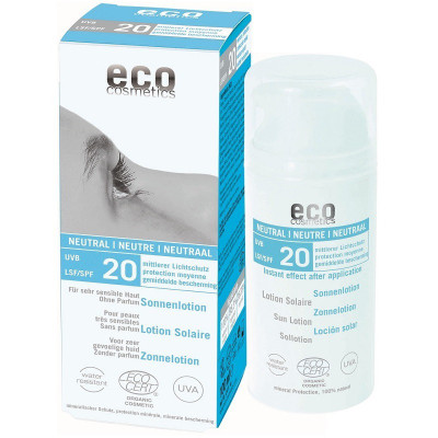 Emulsja na słońce SPF 20 NEUTRAL – bez substancji zapachowych, 100ml, Eco cosmetics