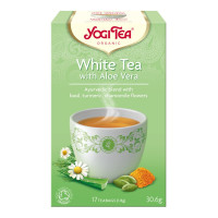 Herbata biała z aloesem, bazylią, stokrotką, kurkumą, 17 x1,8 g, Yogi Tea