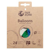 Balony z naturalnej gumy, zestaw 24 szt., obwód 90cm, różne kolory, certyfikowane FAIR RUBBER, FSC, ZERO WASTE, FAIR ZONE