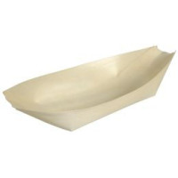 Drewniana miska w kształcie łódeczki, kompostowalna, 14 cm (długość), Abena Foodservice
