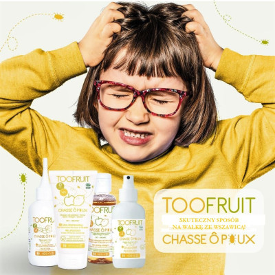 Spray octowy na wszy dla dzieci, odtłuszcza włosy i skórę głowy, usuwa wszy, 100ml, Toofruit