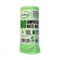 Worki na odpady organiczne i zmieszane, w 100% biodegradowalne i kompostowalne, 10L, rolka 20 sztuk, z banderolą, BioBag