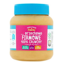 Masło orzechowe firmowe Crunchy, 100% prażonych orzechów arachidowych, bezglutenowe, 350g, Primavika