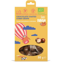Chrupki kukurydziane w czekoladzie BIO, 50 g, Super Fudgio