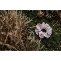 Scrunchie - lniana gumka do włosów, duża, Pudrowy róż, Wild Nature