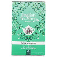 Ekologiczna herbata Sencha, biała i matcha, Green Sencha, White Tea & Matcha, 20 x 1,75g, English Tea Shop
