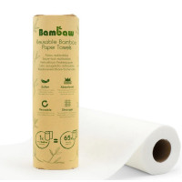 Bambusowe ręczniki papierowe wielokrotnego użytku, bardzo chłonne, rolka 20 szt., Bambaw