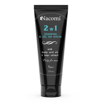 Naturalny szampon i żel pod prysznic dla mężczyzn, 2w1, ekstrakt z chmielu i olej konopny, 250 ml, Nacomi