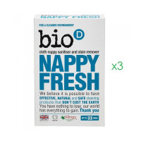 Zestaw: 3 x Nappy Fresh, dodatek do proszku do prania pieluch, 500 g, Bio-D