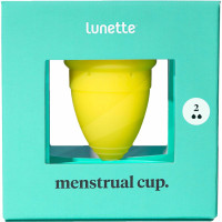 Kubeczek menstruacyjny Lunette, model 2, żółty + woreczek