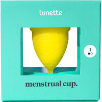 Kubeczek menstruacyjny Lunette, model 1, żółty + woreczek