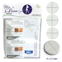 OUTLET Tabletki do czyszczenia kubeczków menstruacyjnych , rozkruszone, odbezpieczone opakowanie, Milton 4 sztuki