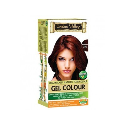 OUTLET Żelowa farba do włosów, naturalna, najwyższa skuteczność pokrycia siwych włosów, BURGUND, uszkodzone opakowanie, Indus Valley