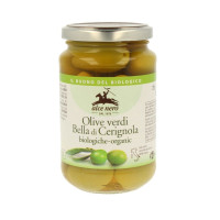 Oliwki zielone Bella di Cerignola z pestką w zalewie BIO, 350 g, Alce Nero