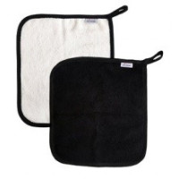 Ręczniki do twarzy, czarno-białe, 25 x 29 cm, zestaw, 100% fortta bambusowa, Lullalove
